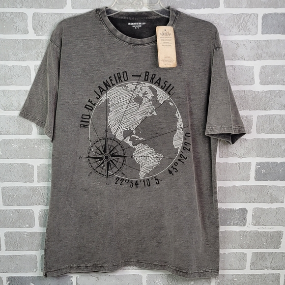 ZONTRIP Rio De Janeiro Brazil Stone Washed Soft T-shirt NWT Unworn Men's Size L - Picture 5 of 13